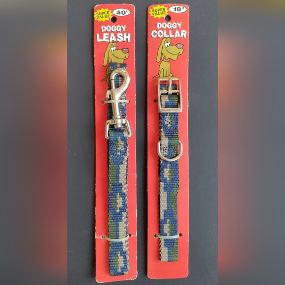 NEW! Matching 3-Piece Set Doggie Collars 18" & 12" w/ Leash 40". Durable. Camo. - Picture 12 of 12